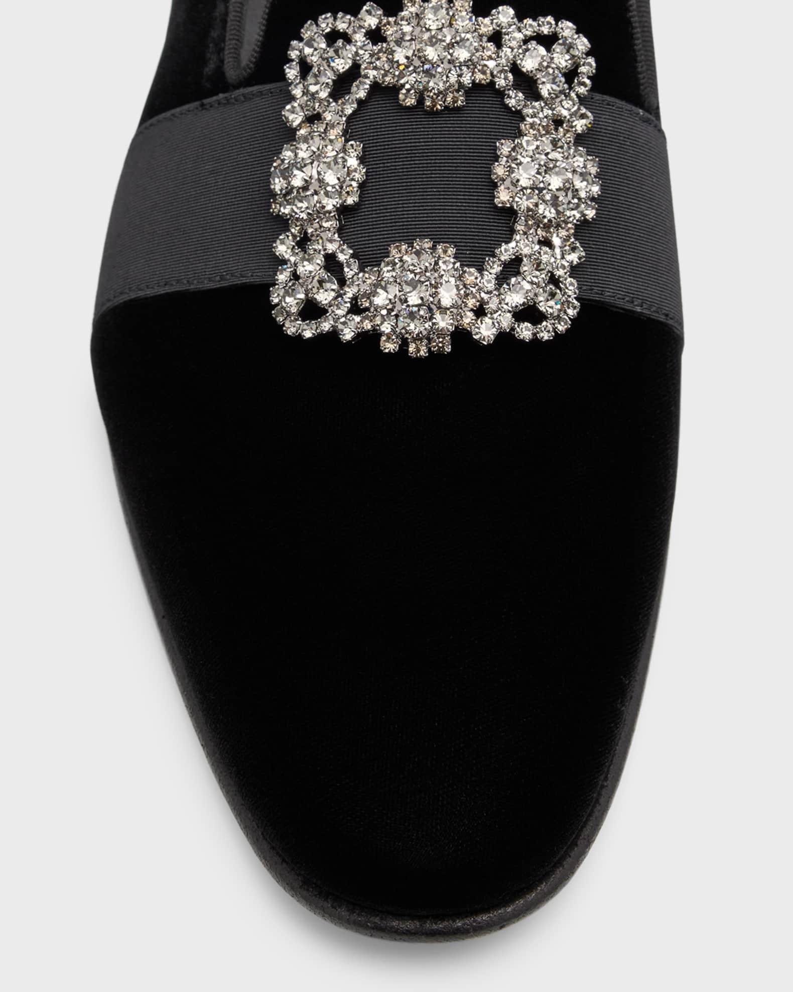 Men's Crystal Buckle Suede Loafers Product Image