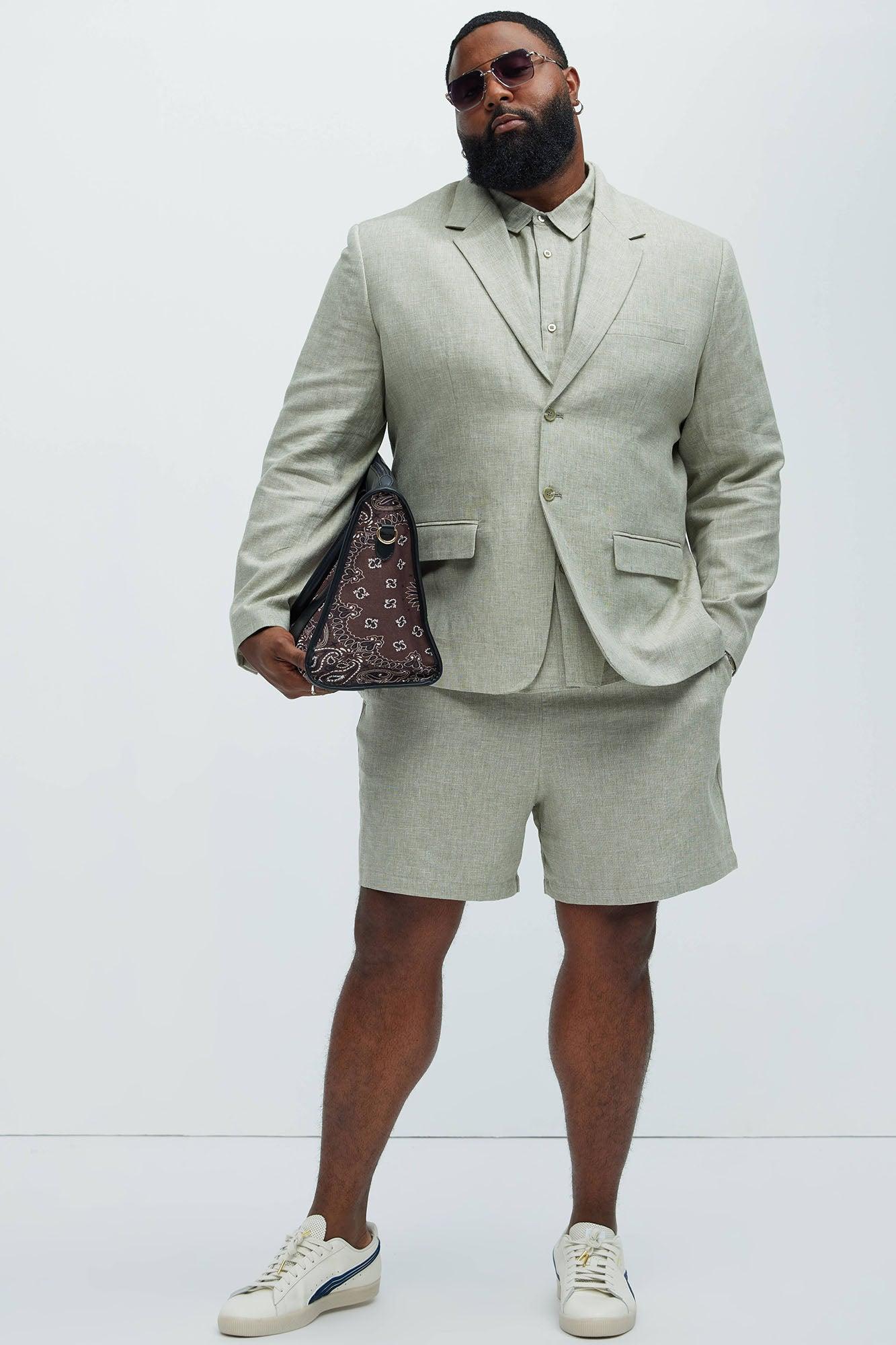 Bahamas Linen Suit Jacket - Green Product Image