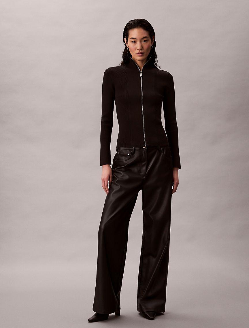 Nylon Ribbed Zip Jacket Product Image