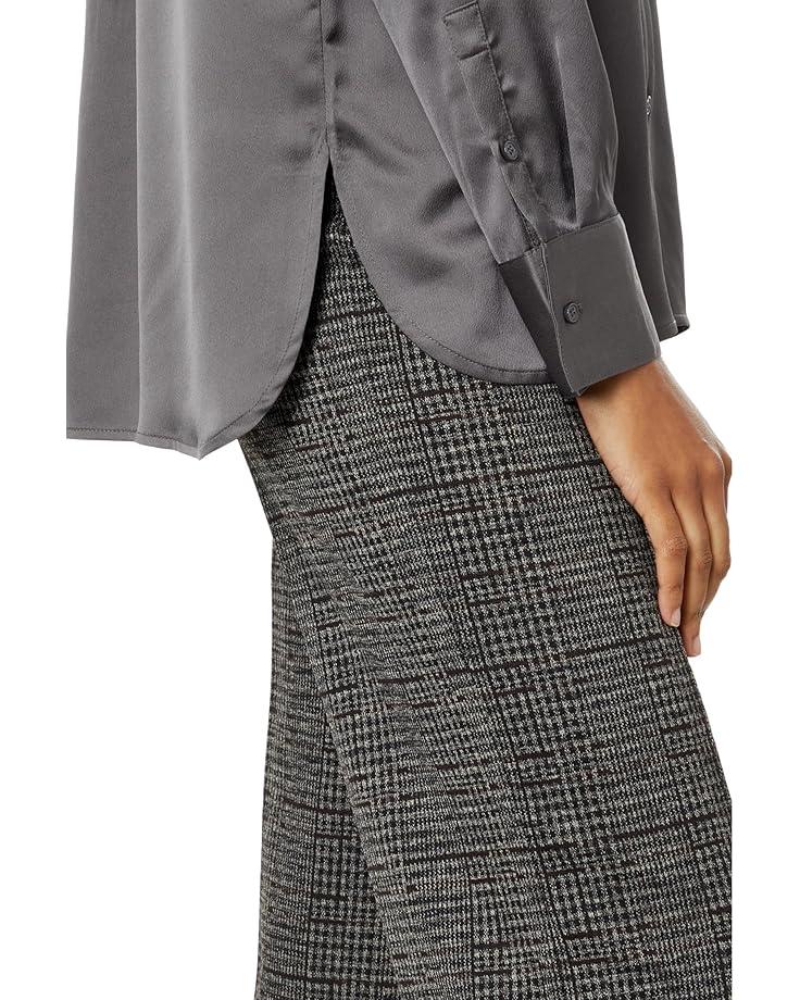 Button Down Long Slv Collared Tall Cuff Blouse 353 Product Image