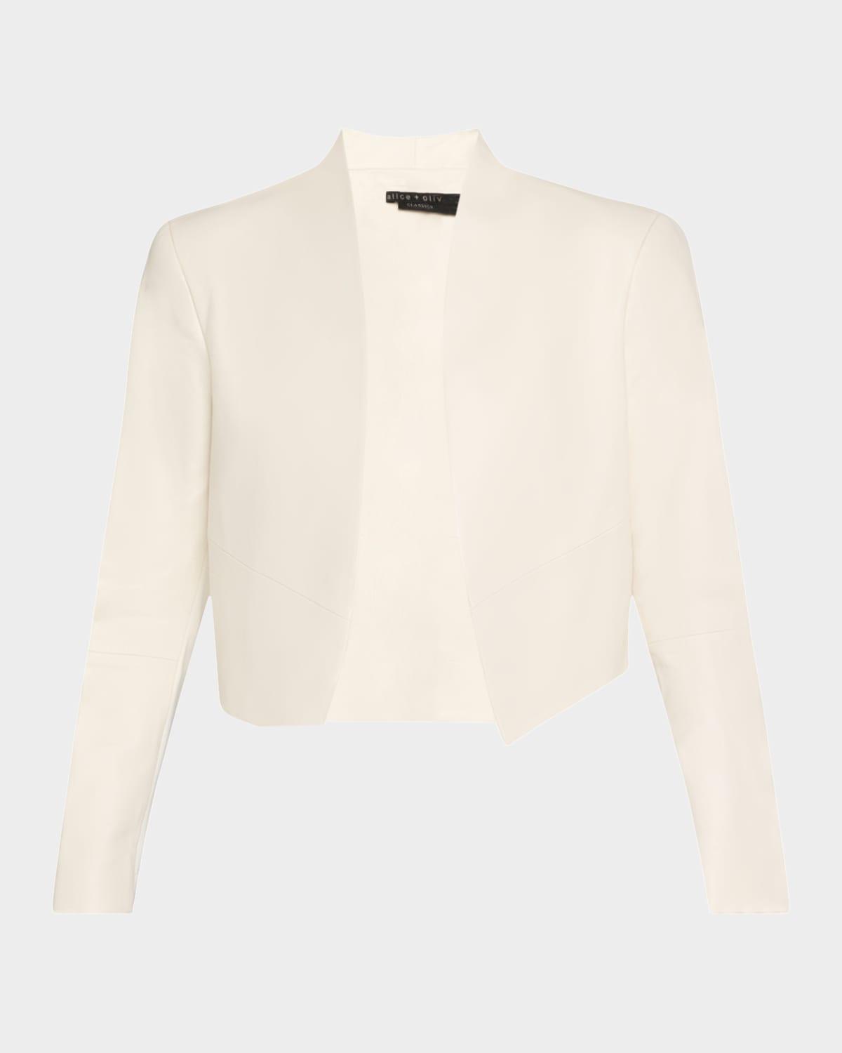 Harvey Draped Open-Front Leather Jacket Product Image