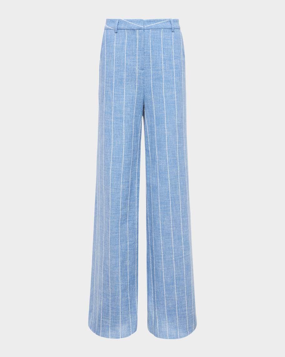 Pilar Pinstriped Wide-Leg Pants Product Image