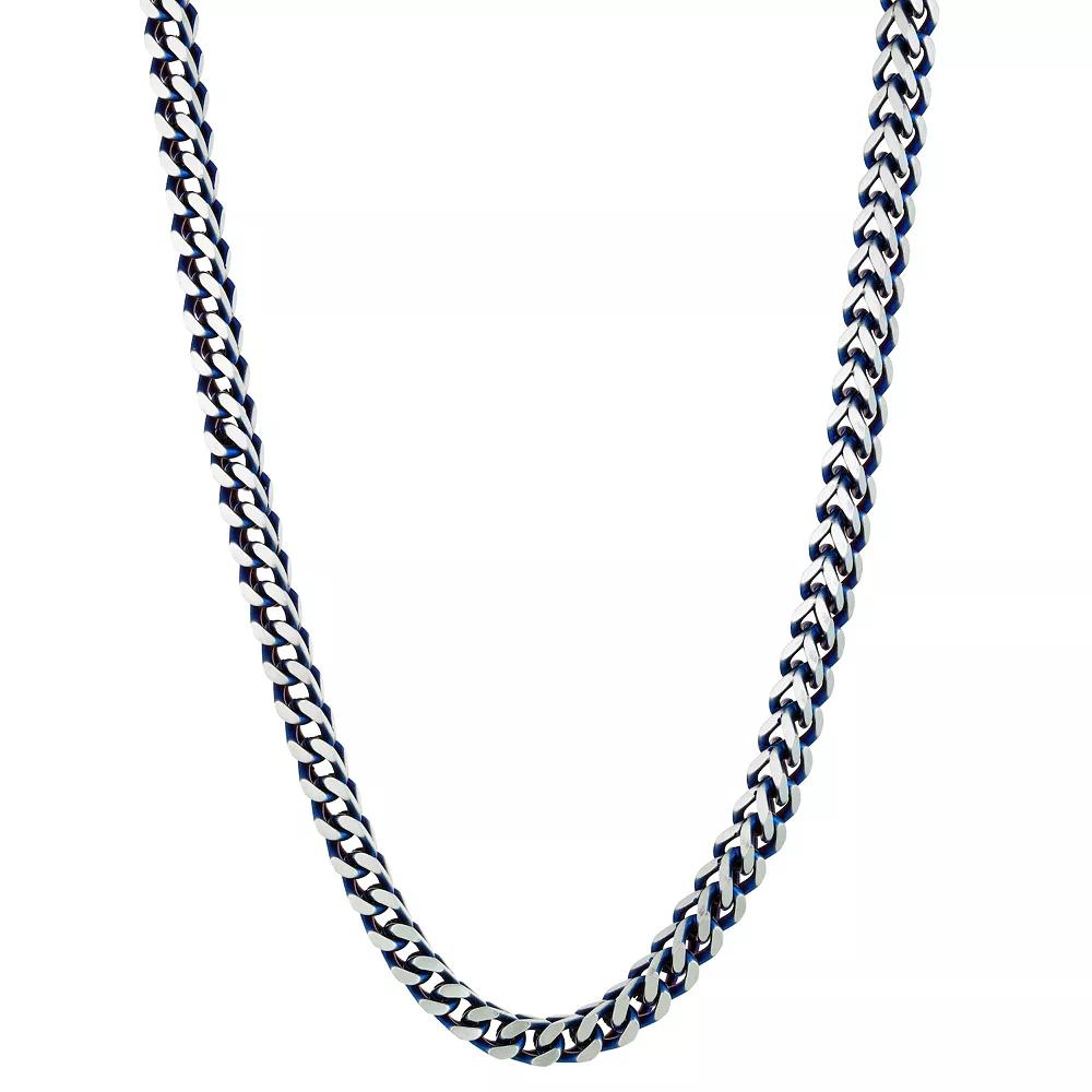 Men's LYNX Stainless Steel Foxtail Chain Necklace, Size: 24", Blue Product Image