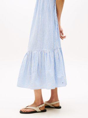 Striped Seersucker Midi Dress Product Image