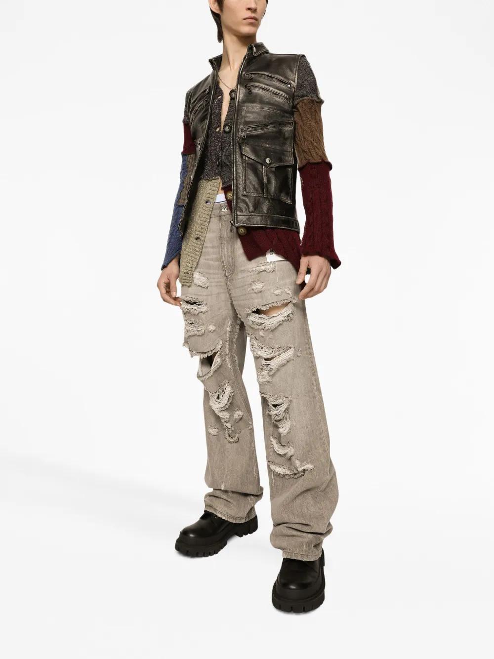 patchwork distressed cardigan Product Image