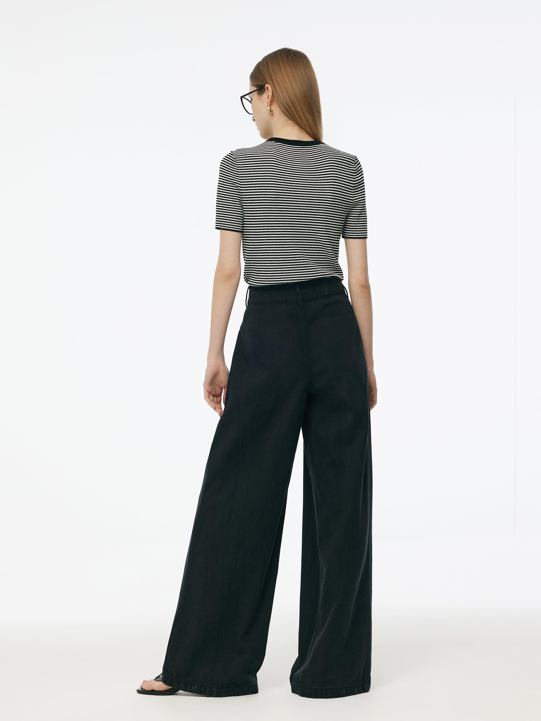 Denim Women High-Waisted Wide Leg Jeans Product Image