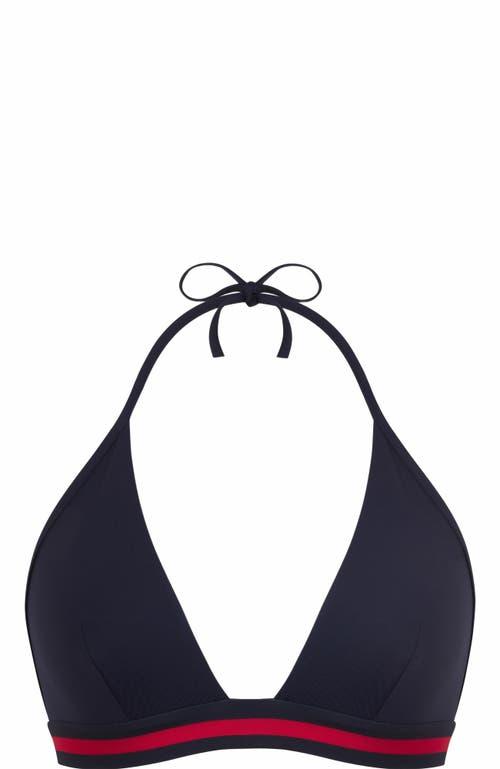 Vilebrequin Women's Horizon Stripes Halter Bikini Top in Bleu Marine at Nordstrom, Size X-Small Product Image