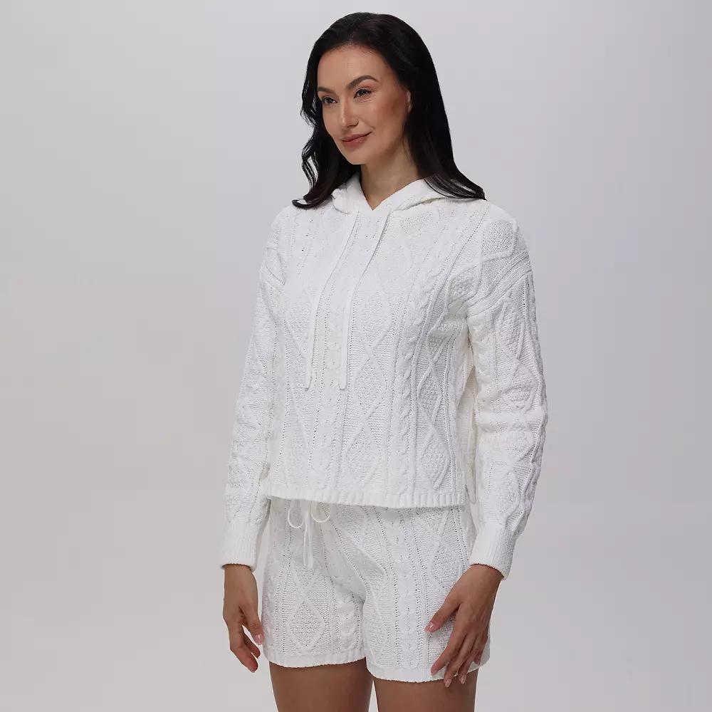 Women's Adyson Parker Pajama Sweater & Pajama Shorts Set, Size: Medium, Salt Product Image