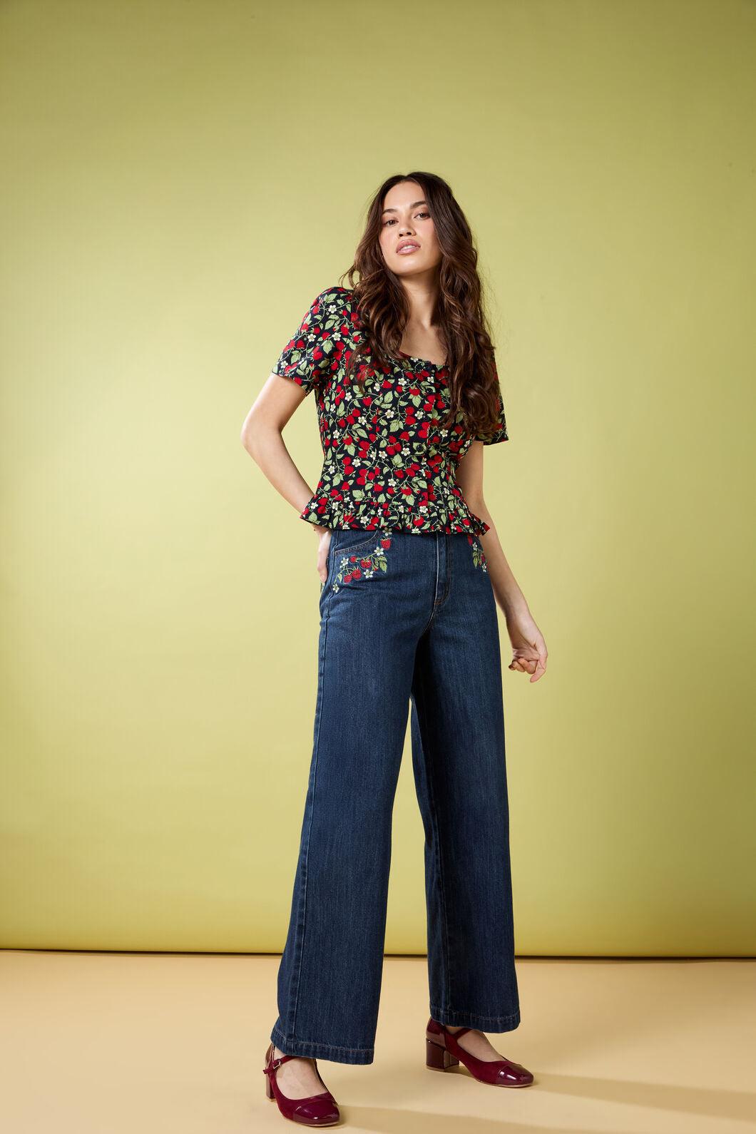 Raspberry Short Sleeve Top Product Image