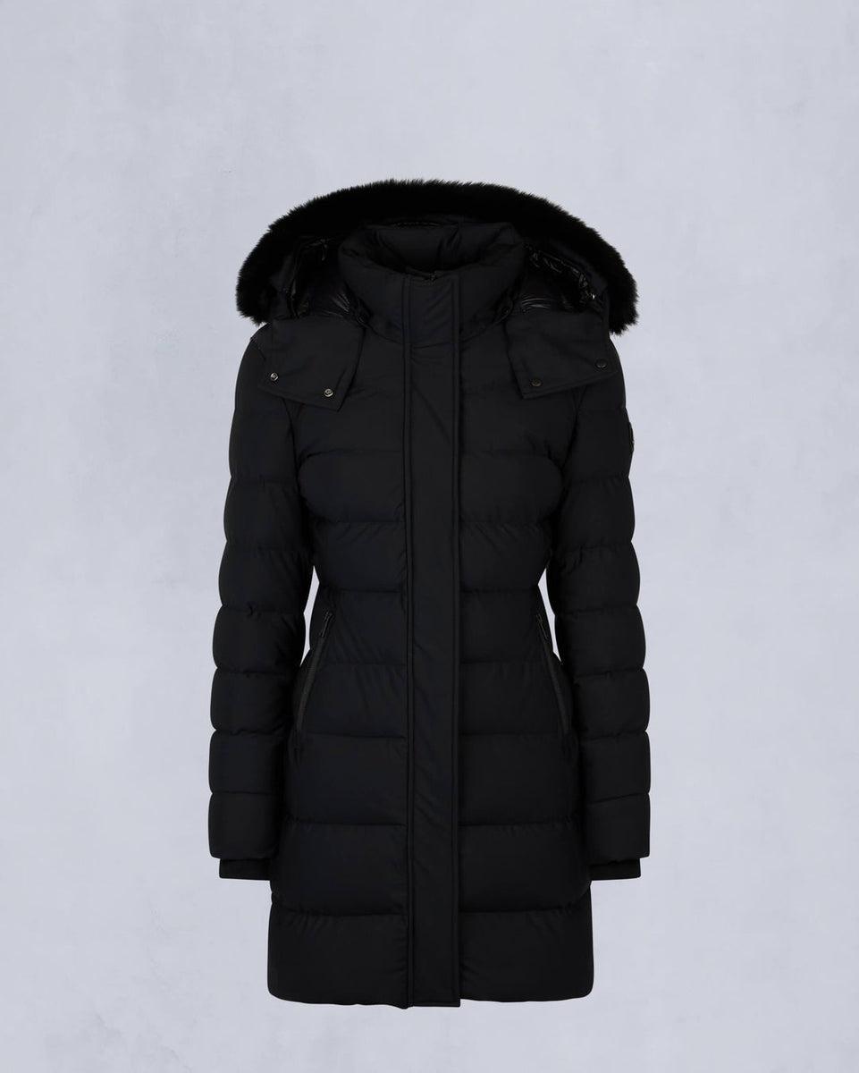 Moose Knuckes Womens Watershed 3 Parka Black with Black Shearling Product Image