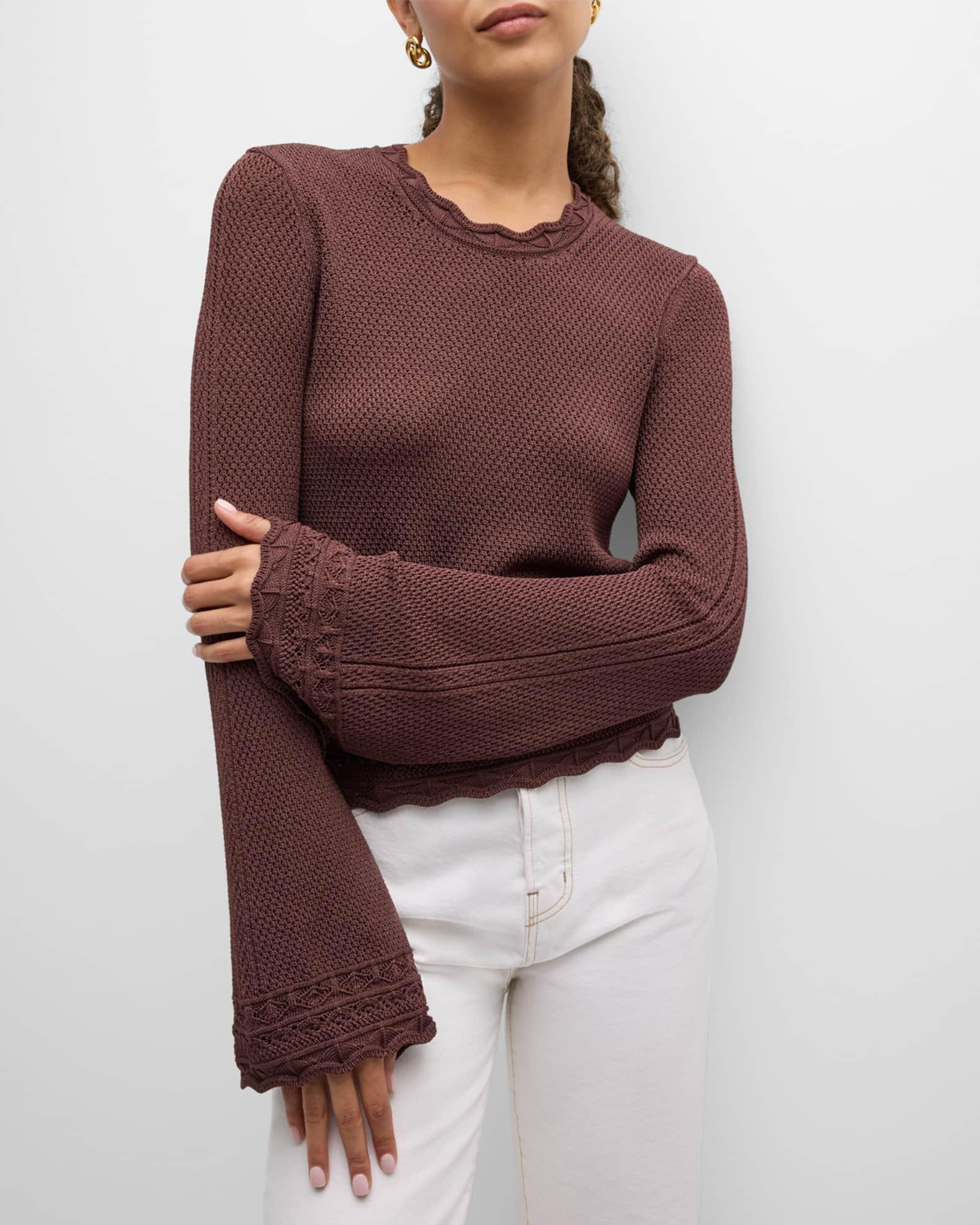 Crewneck Pointelle Sweater Product Image