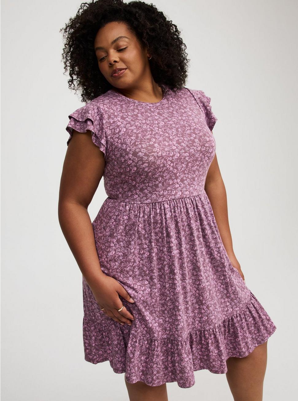 Double Ruffle Sleeve Mini Dress Product Image