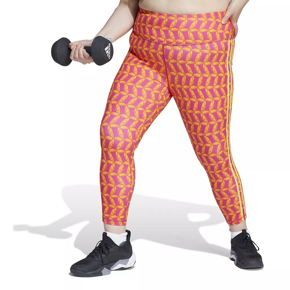 Women's adidas x FARM 7/8 Training Leggings, Size: 2XL, Bright Orange Product Image