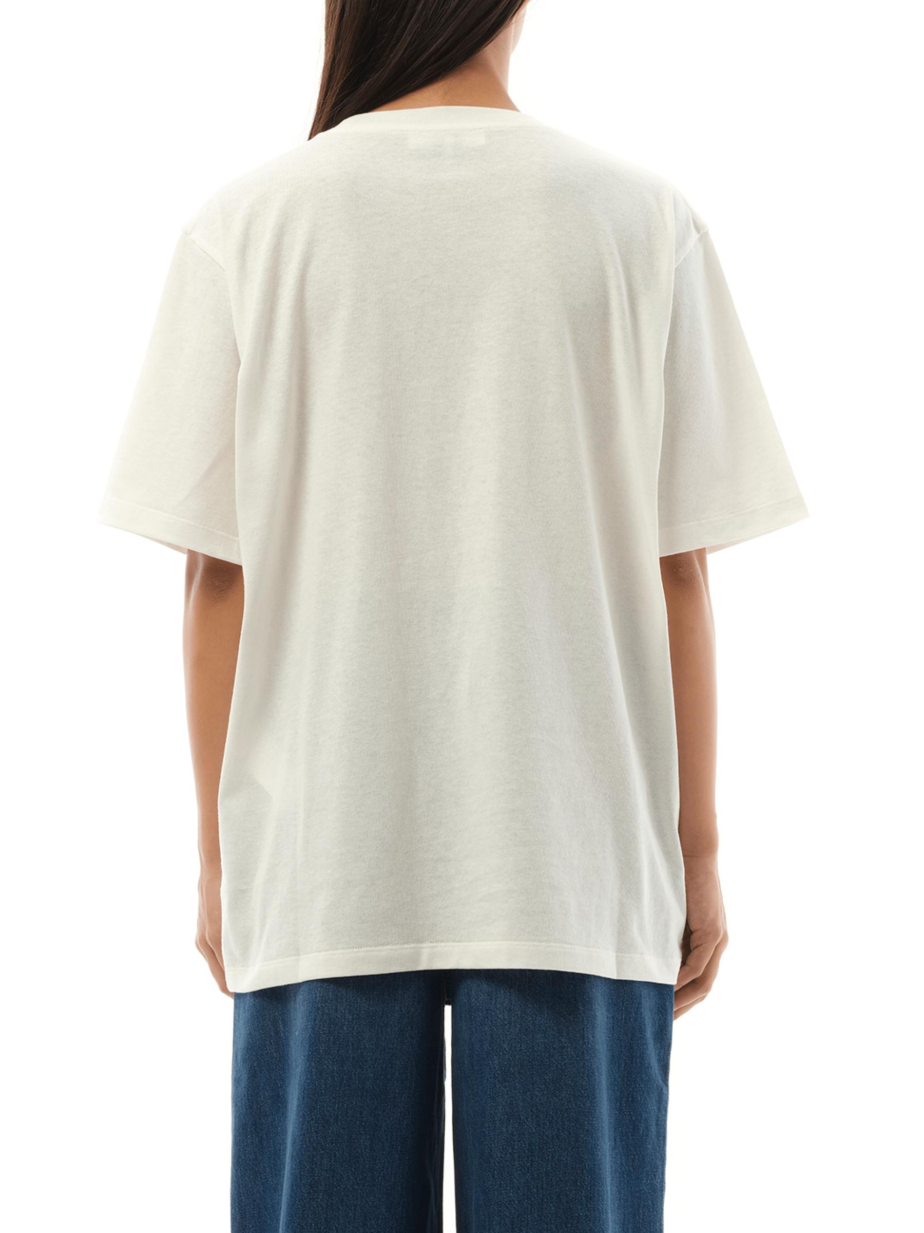 CHLOÉ White Crewneck T-shirt With Logo Print On The Front In Cotton Woman Product Image
