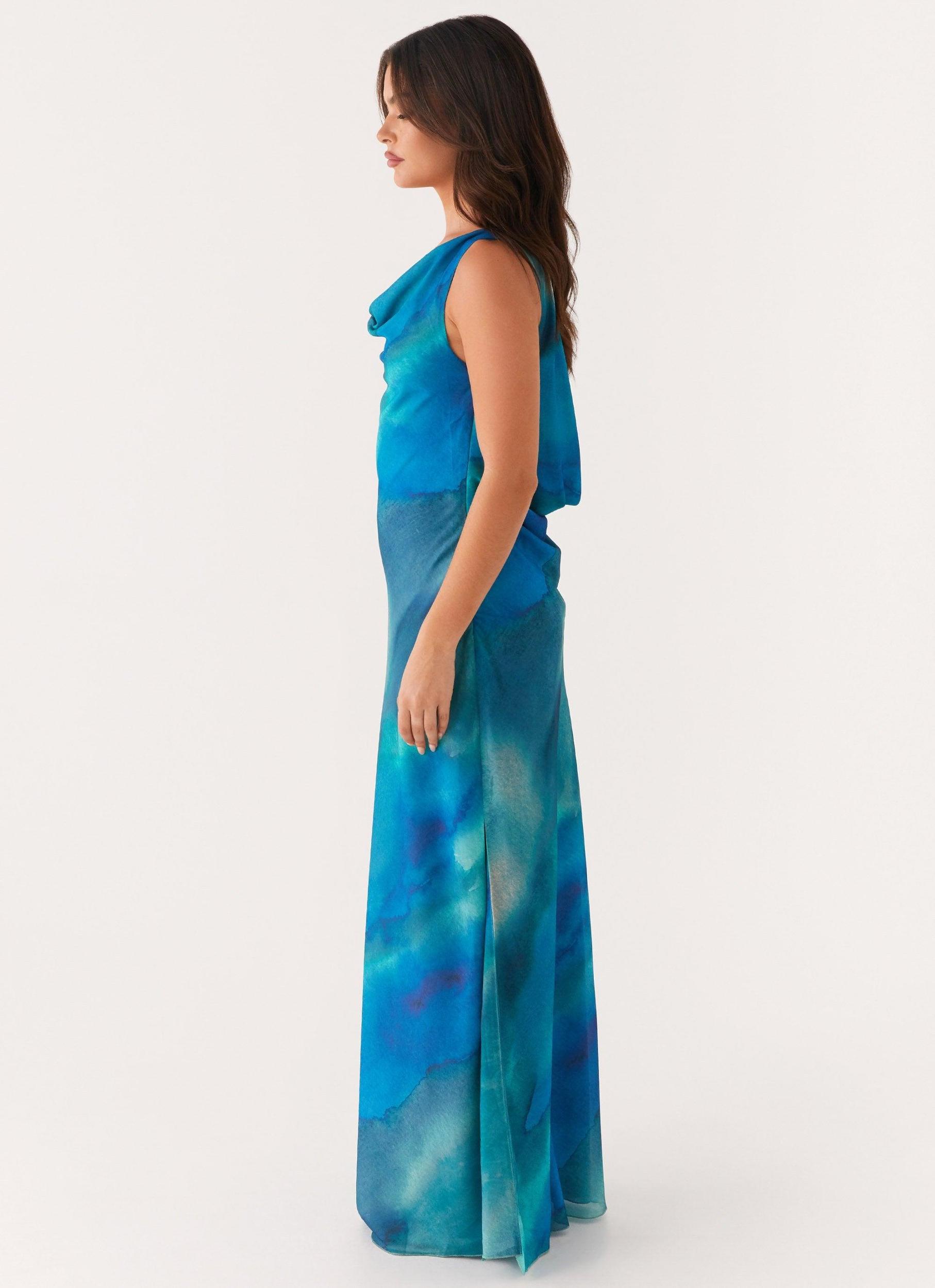 Carelle Maxi Dress - Blue Tie Dye Product Image