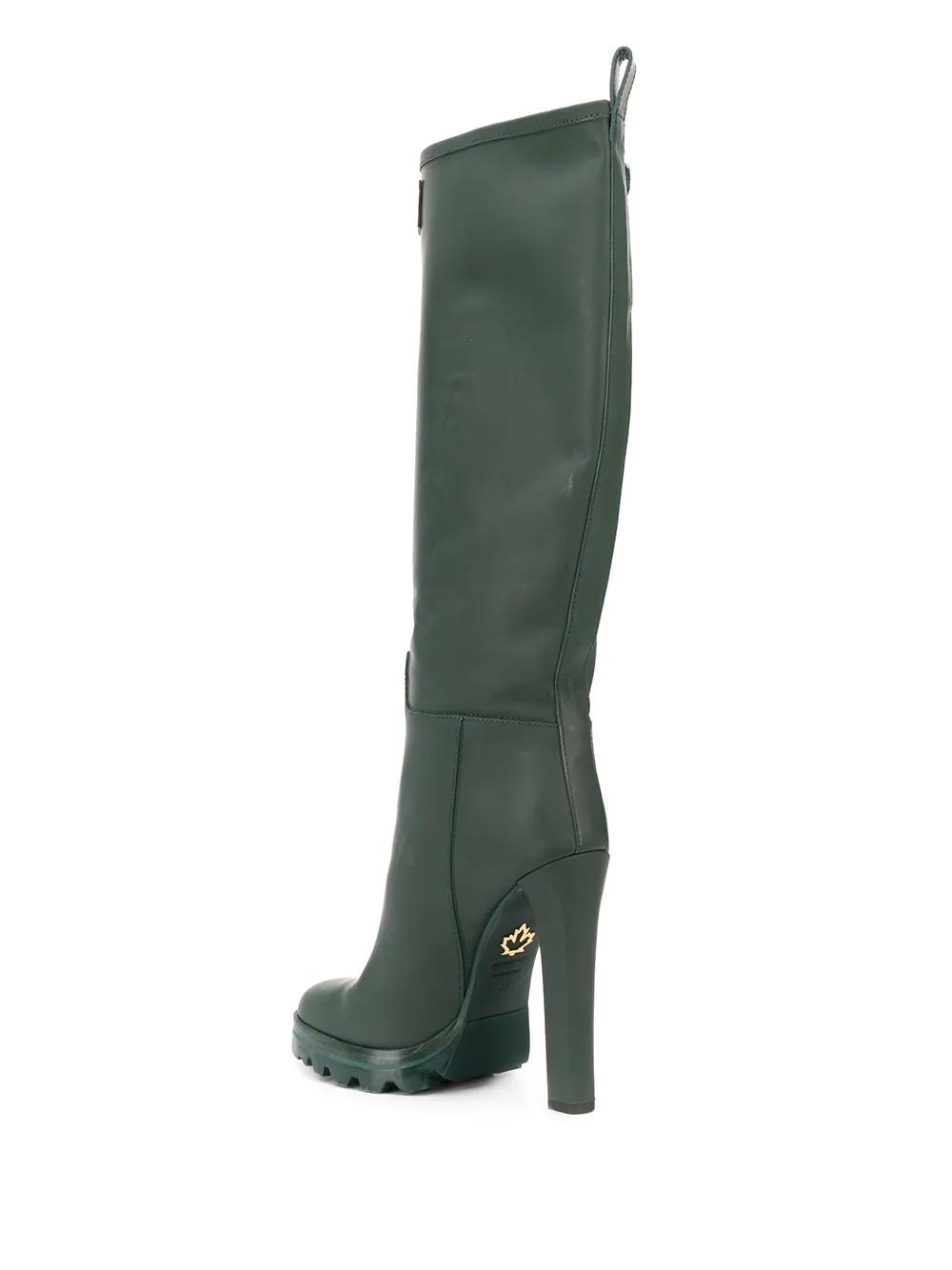 stiletto-heel knee-high rain boots Product Image