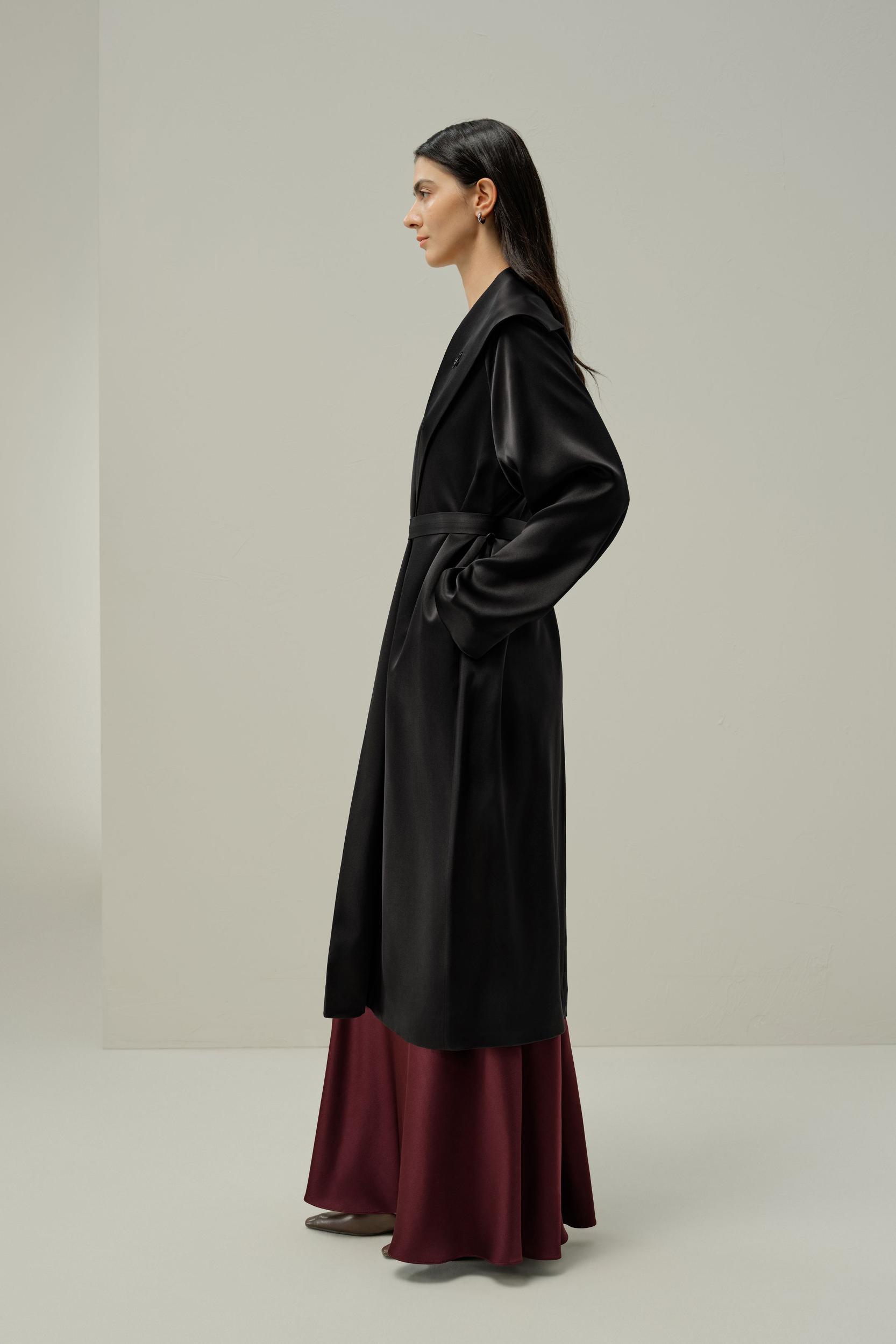 Double-Faced Silk Satin Coat Product Image