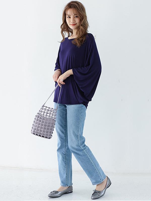 Vintage Loose Round-Neck Batwing Sleeves Shirts Product Image