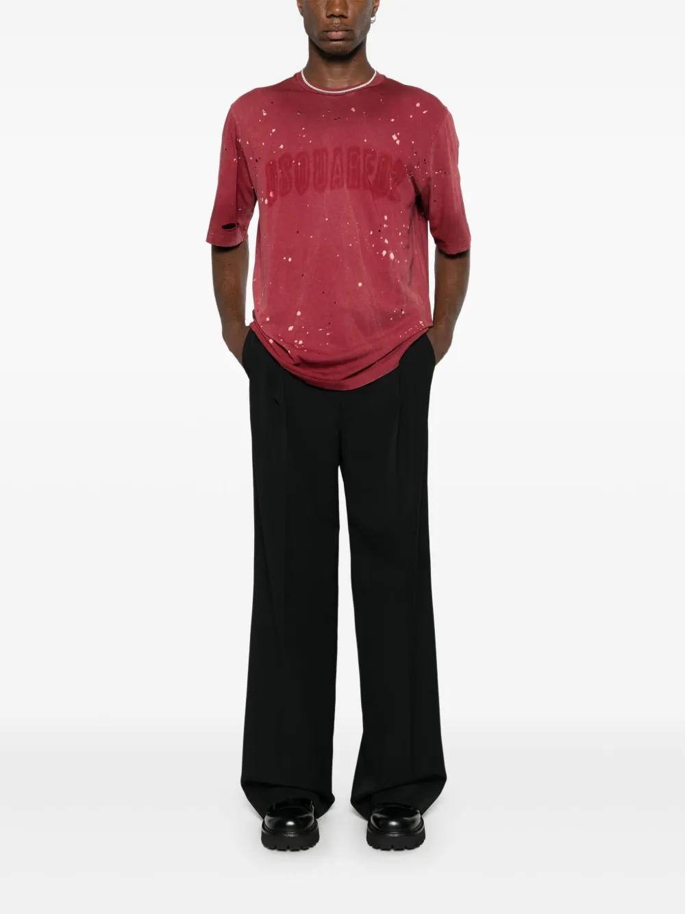 logo-print distressed T-shirt Product Image