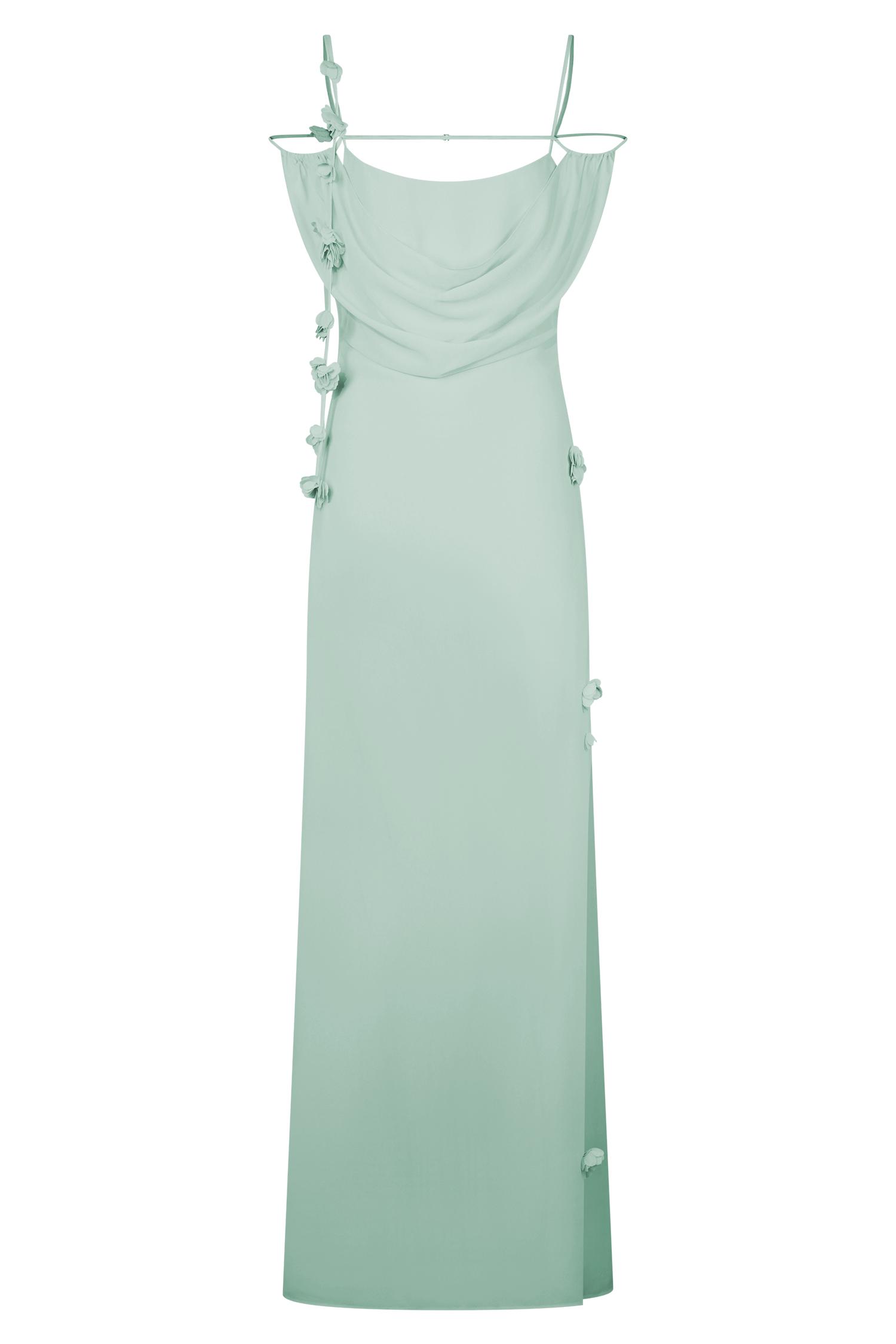 Rosalie Floral Chiffon Maxi Dress - Lagoon Product Image