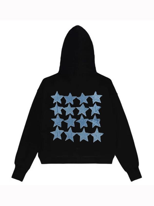 Men's Star Print Oversized Hoodie Product Image