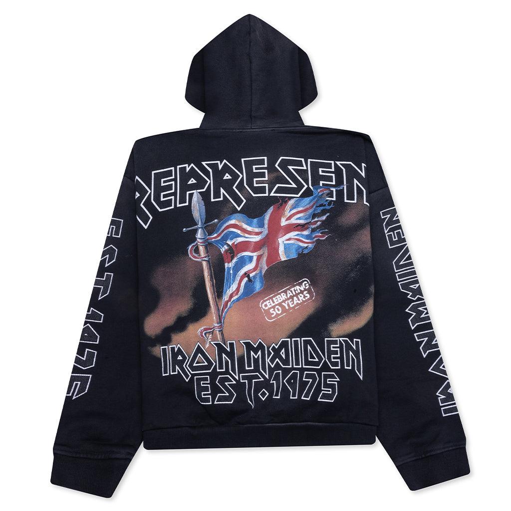 Iron Maiden Steed Hoodie - Stained Black Male Product Image