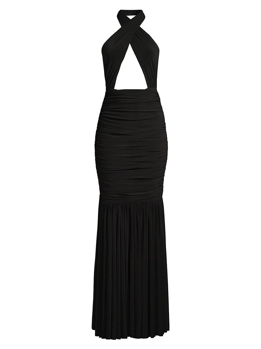 Womens Cross Halter Fishtail Gown Product Image