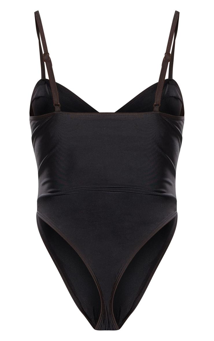 Black Heart Trim High Leg Swimsuit Product Image