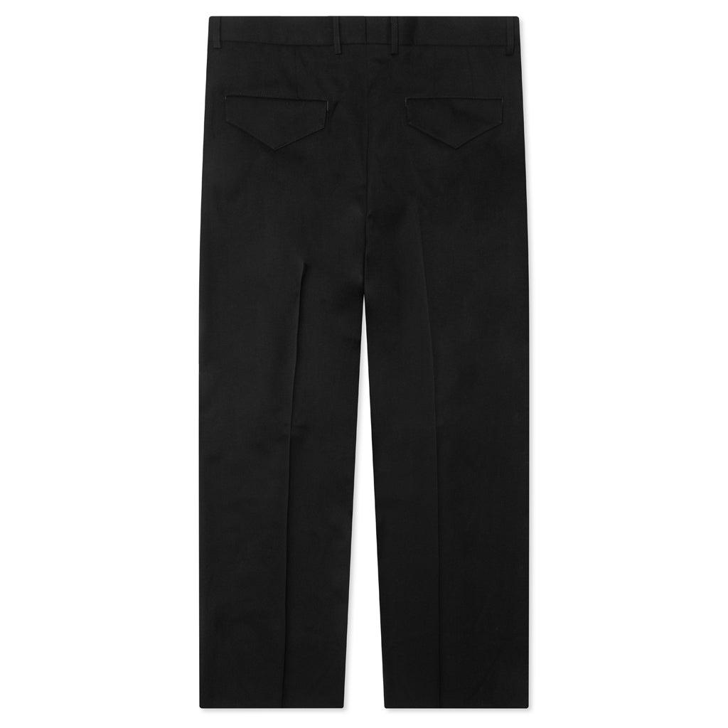 Wide Leg Gabardine Wool Trousers - Black Male Product Image