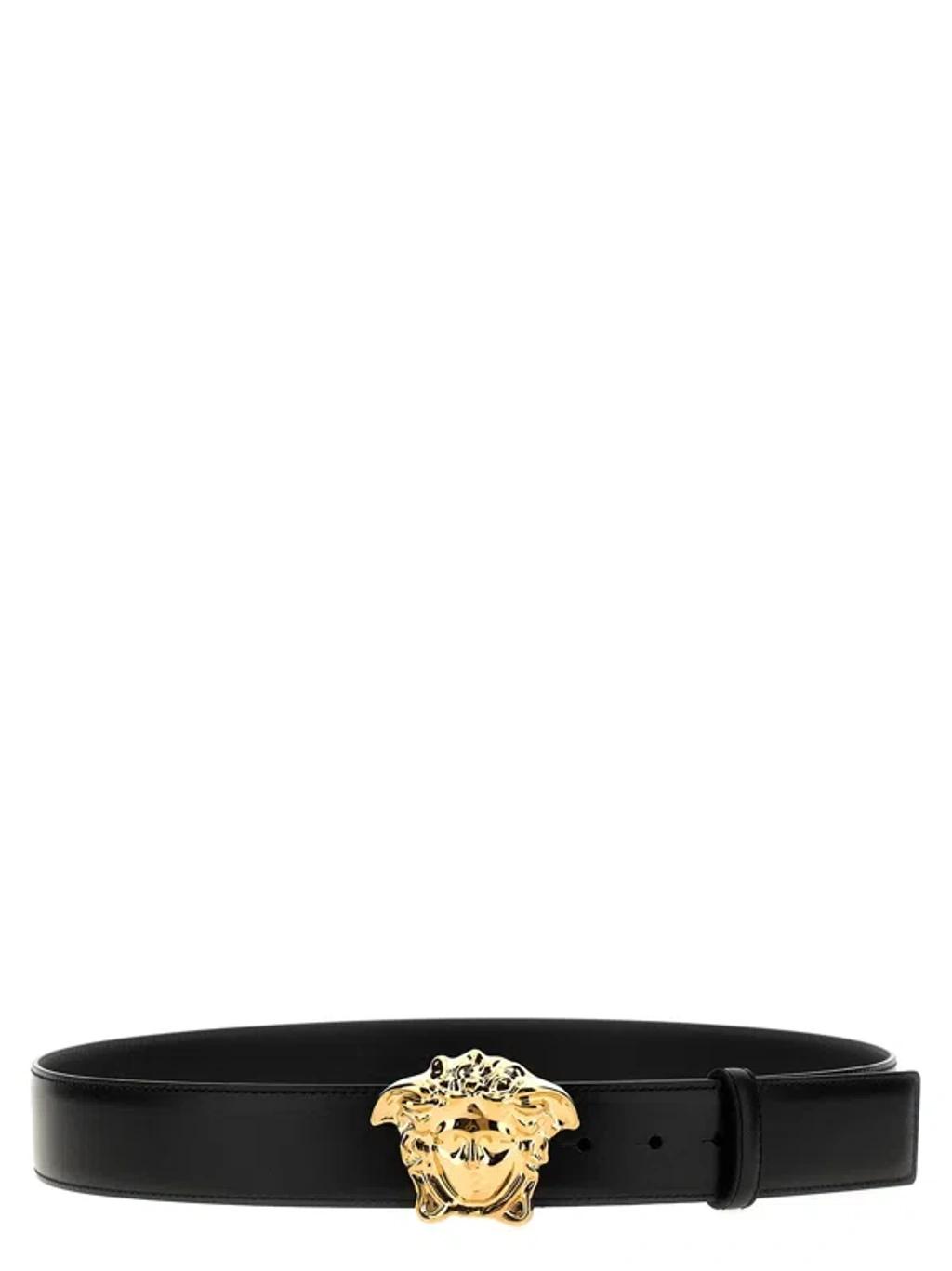 VERSACE La Medusa Leather Belt Man Belt Black Size 39.5 Calfskin Product Image