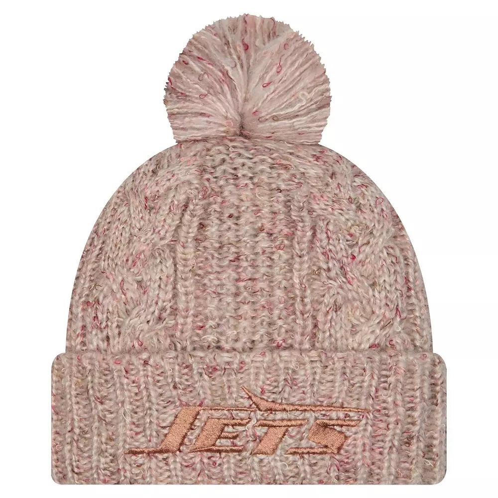 Women's New Era Stone New York Jets Trendy Tone Cuffed Knit Hat with Pom, Team Product Image