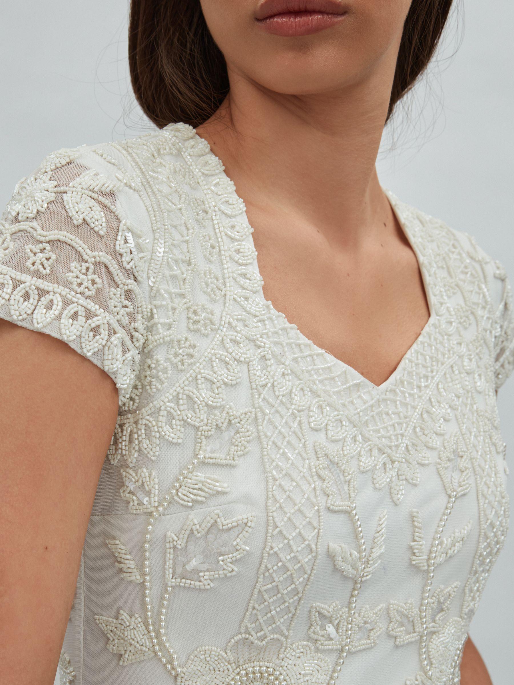 Raishma Floral Beaded Maxi Dress in Ivory Product Image