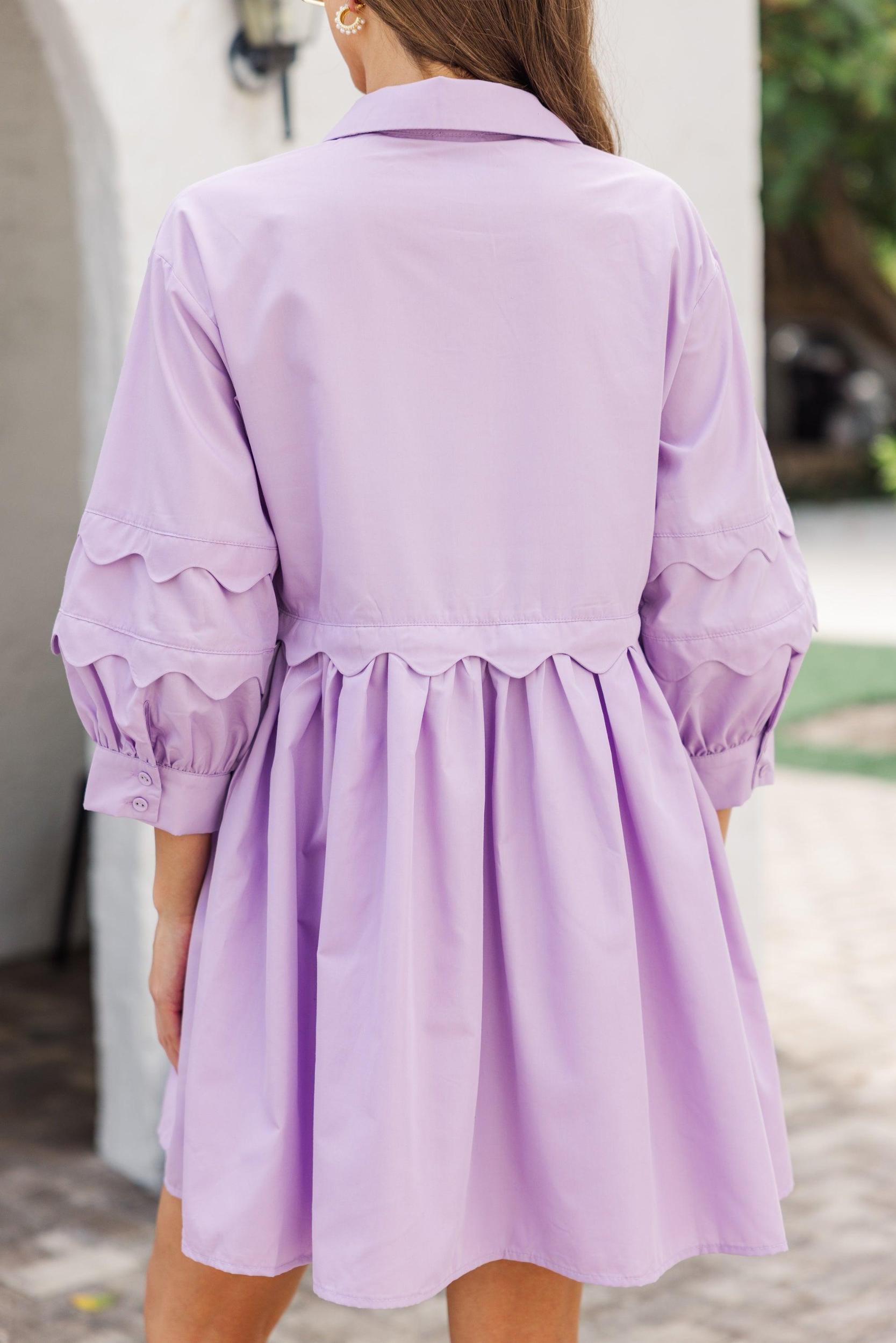All The Best Lavender Purple Scalloped Dress Female Product Image