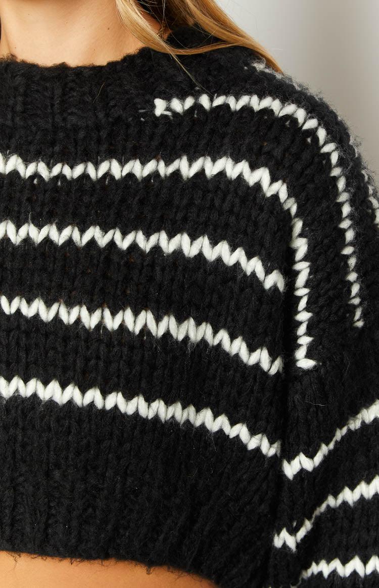 Belmont Black And White Striped Sweater Product Image