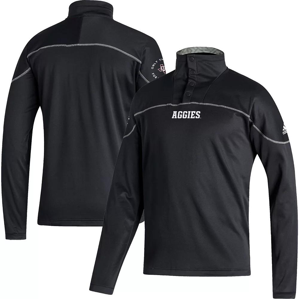 Men's adidas Black Texas A&M Aggies Knit Quarter-Snap Jacket,  Product Image