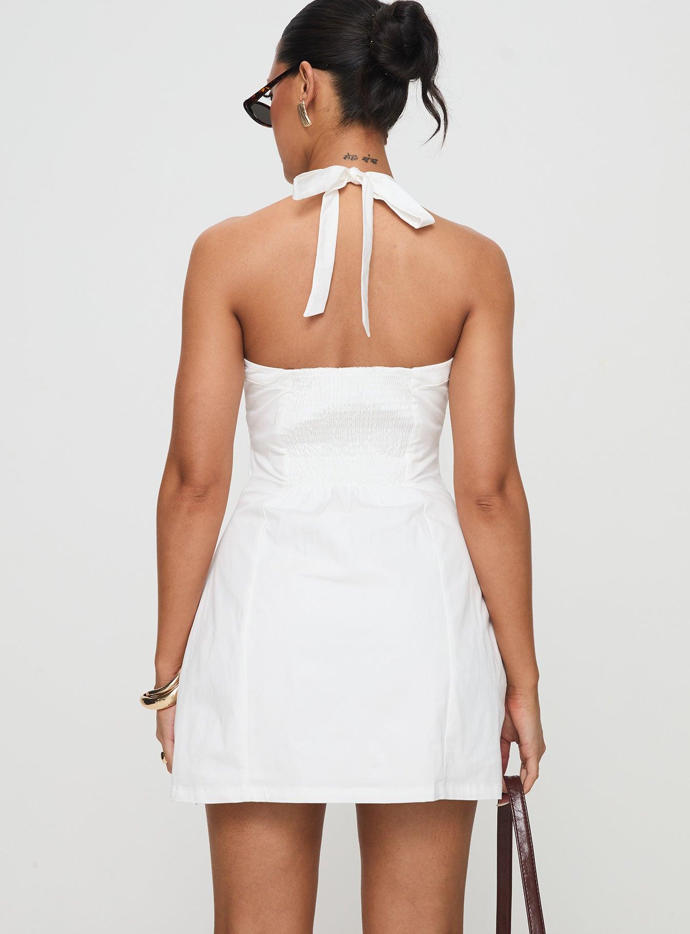 Mallorie Halter Mini Dress White Product Image