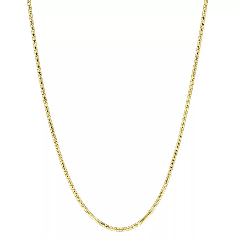 Stella Grace Sterling Silver 1.2 mm Snake Chain Necklace, Womens 18k Gold Plated Product Image