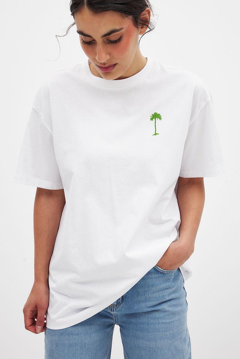 Printed Round Neck Oversized Tee Product Image