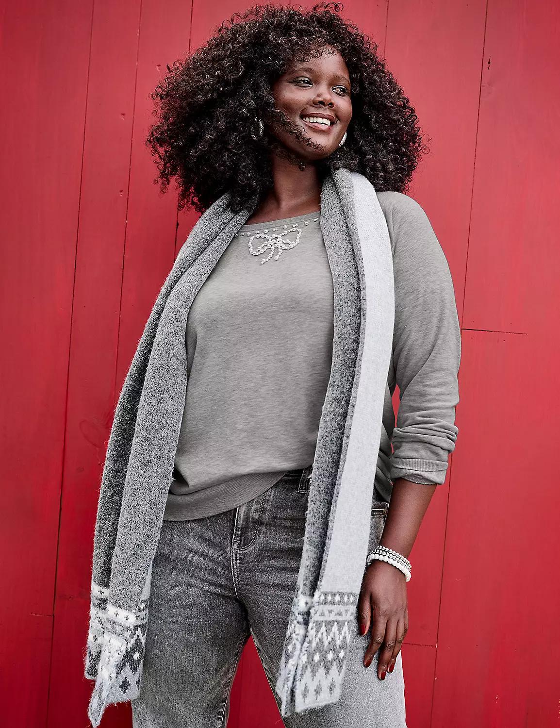 Pearlized Bow Sweatshirt Product Image