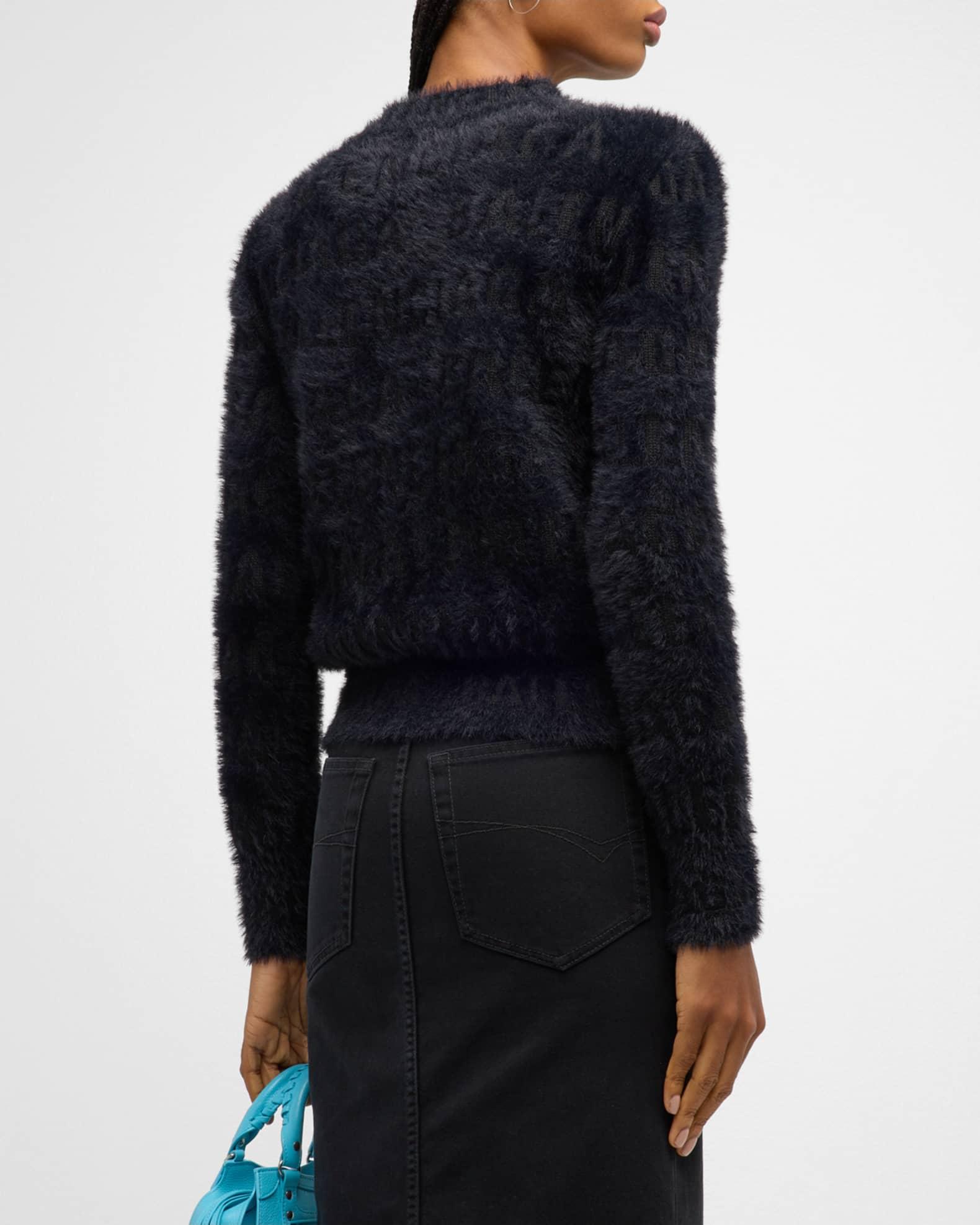 Furry All Over Mock-Neck Logo Sweater Product Image