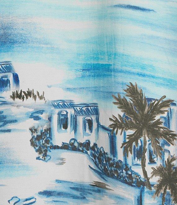 Caribbean Placed Scenic Print Short Sleeve Woven Shirt Product Image
