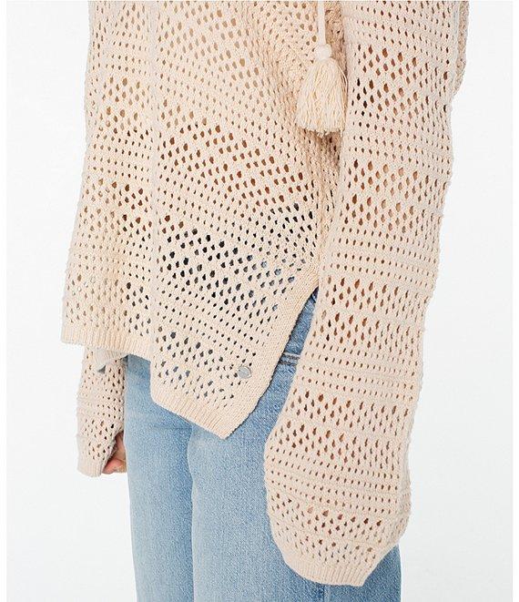 Roxy Hippie Love Long Sleeve Detailed Knit Hoodie Top Product Image