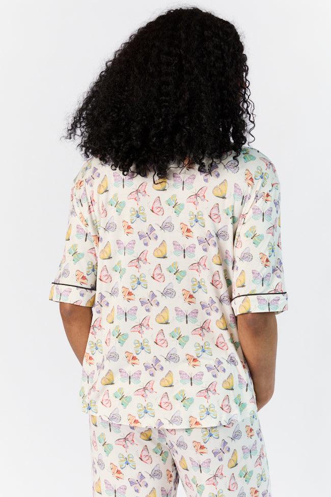 Good To Get Away Butterfly Short Sleeve Pajama Top FINAL SALE Product Image