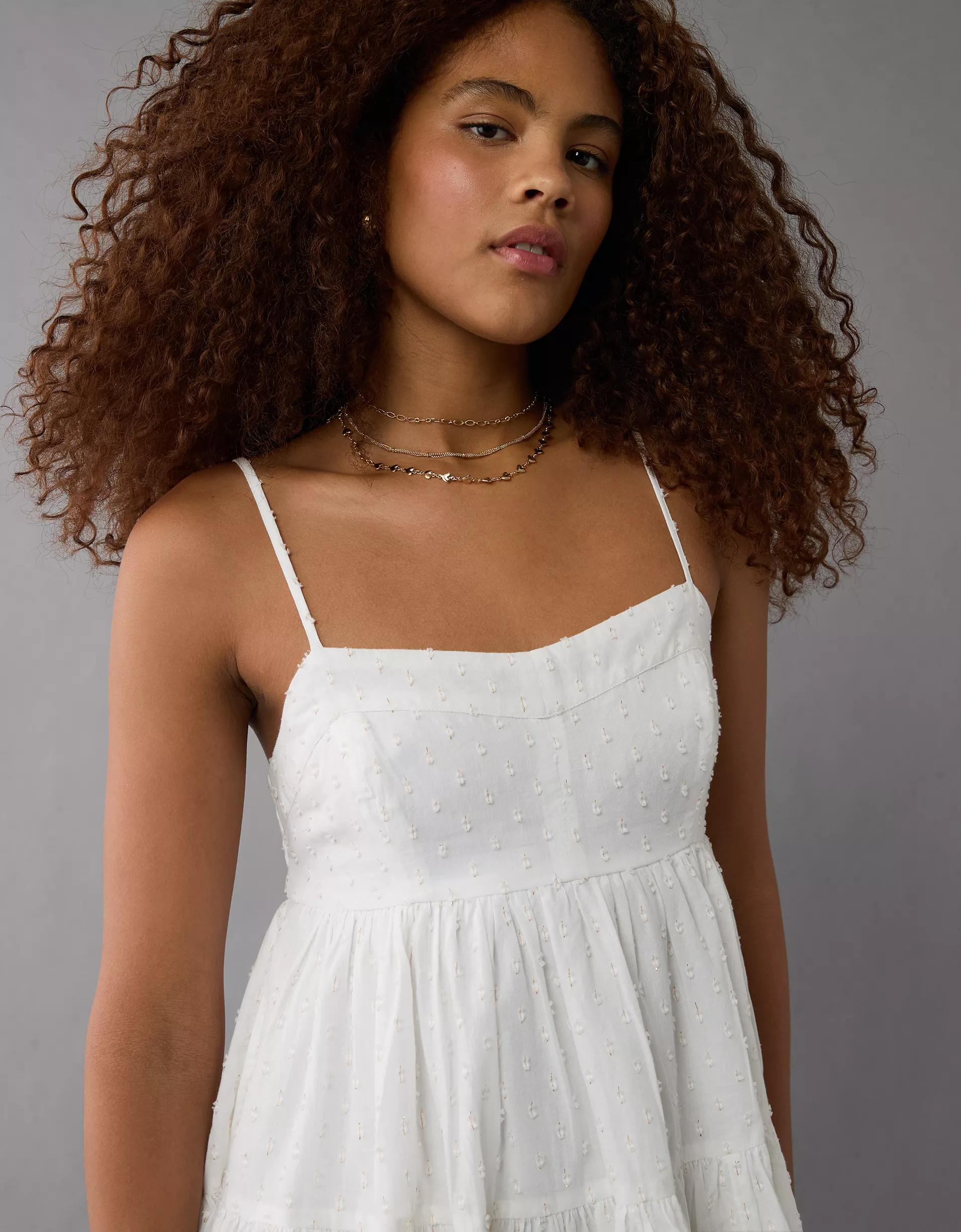 AE Tiered Babydoll Mini Dress Product Image