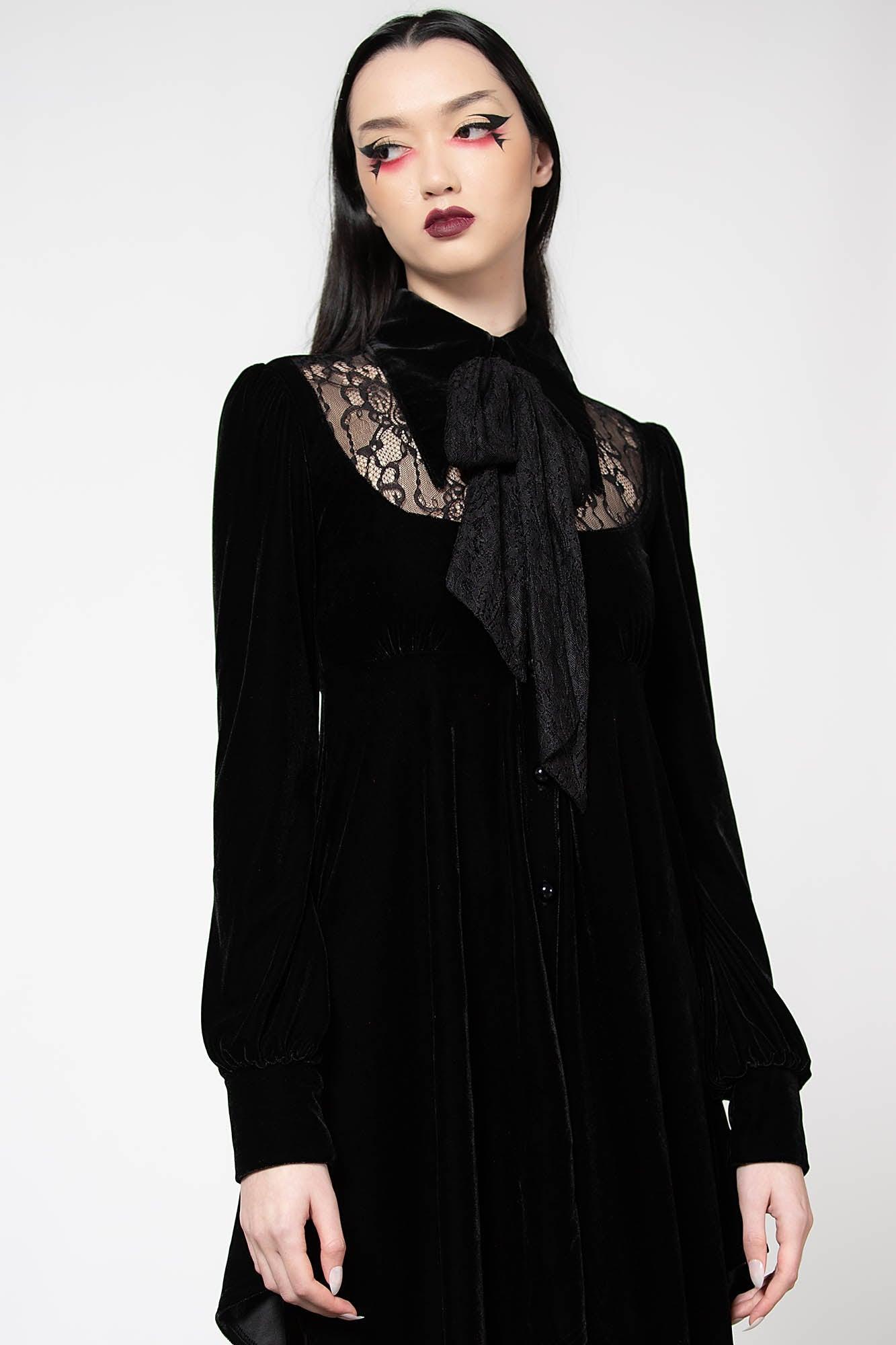 Nymyra Velvet Cameo Dress [B] - Resurrect Female Product Image