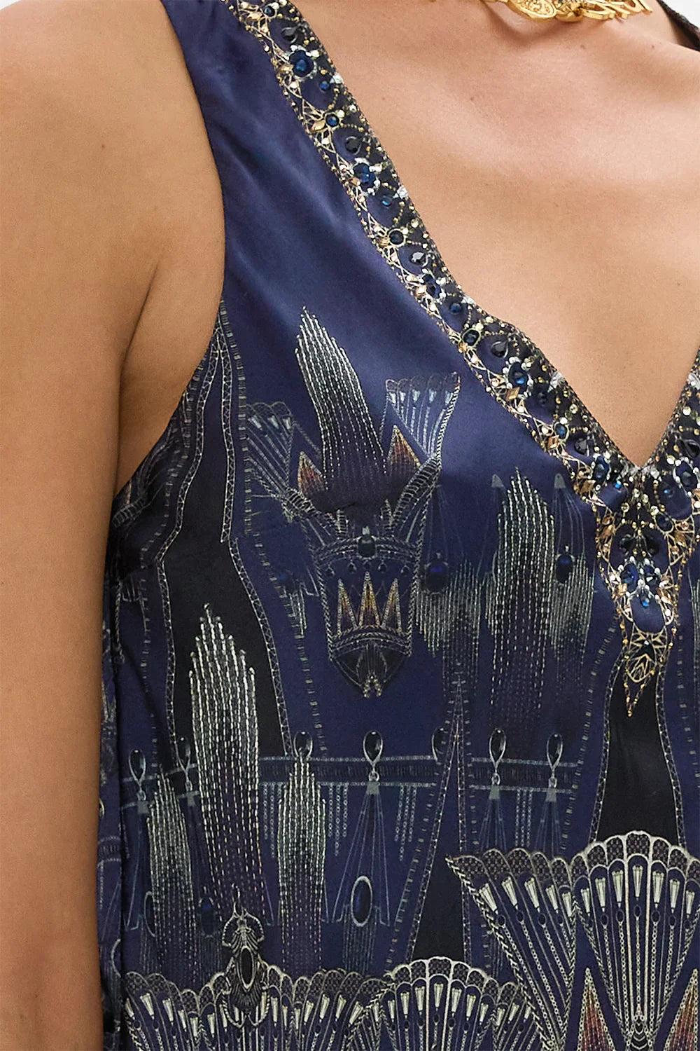 CAMILLA V NECK TOP WITH KNOT BACK Product Image