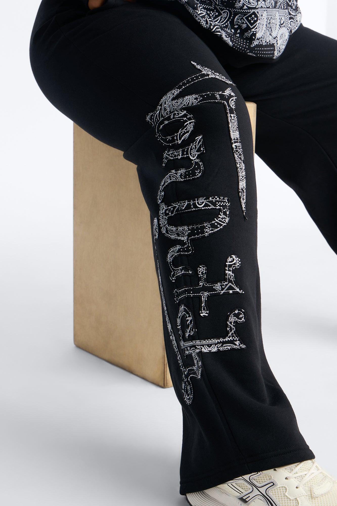 Von Dutch Paisley Fleece Pants - Black Female Product Image