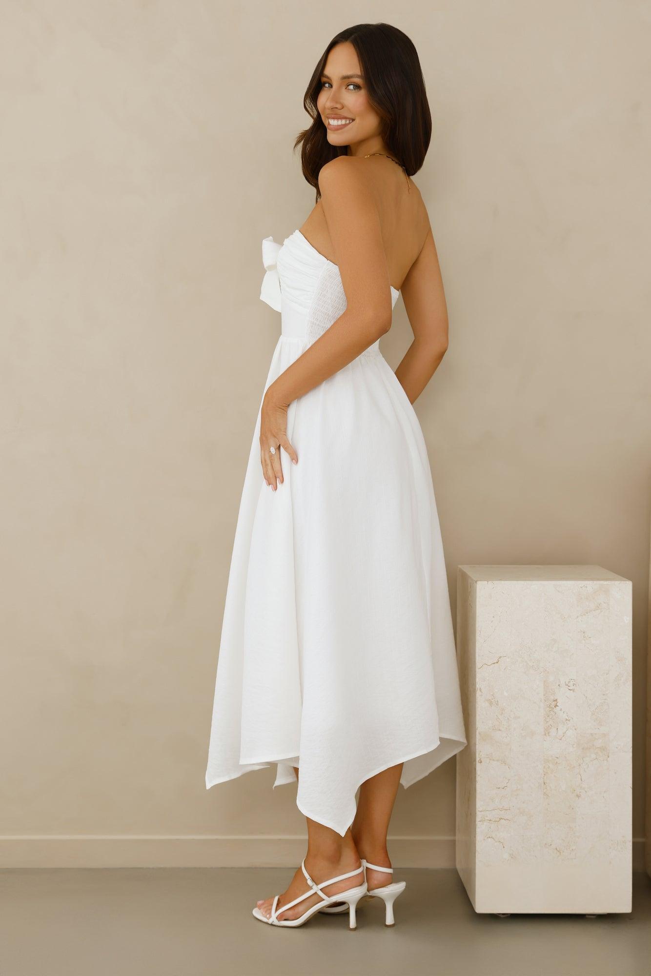 Saltwater Soul Strapless Midi Dress White Product Image
