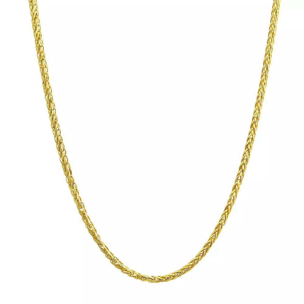 18k Gold Diamond Cut Wheat Chain Necklace, Women's, Size: 18" Product Image