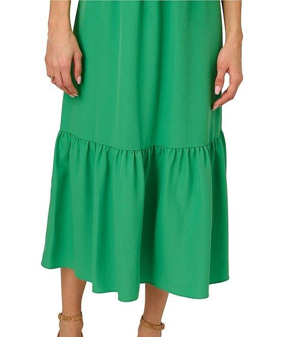 Adrianna by Adrianna Papell Sweetheart Neck Short Sleeve Twist Front Midi Dress Product Image